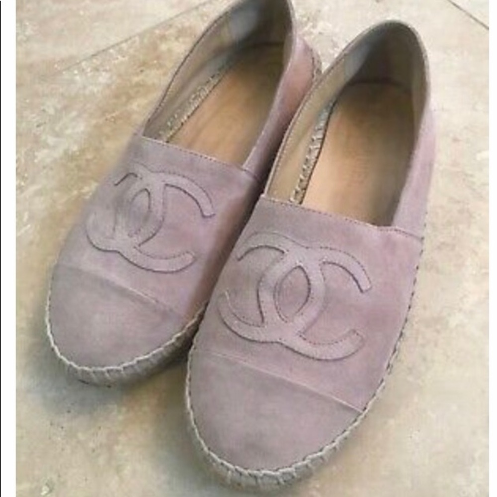 Chanel espadrilles pink suede size 37